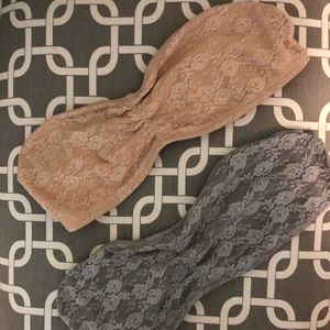 VS Pink nude and grey bandeau